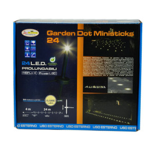 Catena di luci led giardino set 24 h160mm 24mt luce fissa cavo 4mt