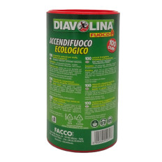 Diavolina accendifuoco ecologica naturale 100 cubi stufe camini barbecue