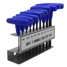 Set chiavi esagonali impugnatura T 10pz metriche chiave brugola 2mm a 10mm