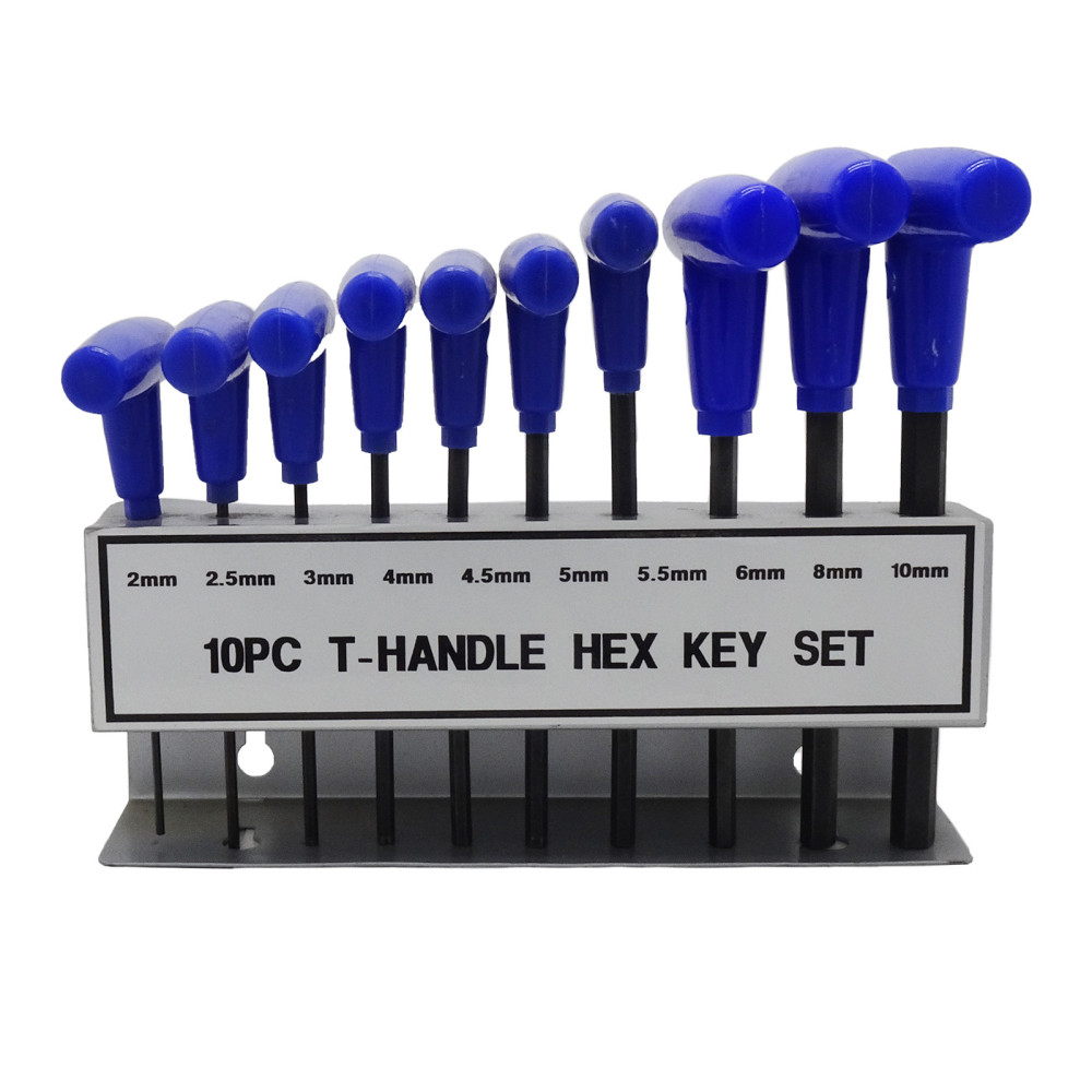Set chiavi esagonali impugnatura T 10pz metriche chiave brugola 2mm a 10mm