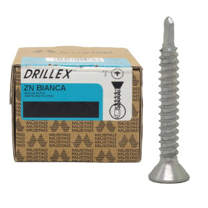 Viti autoperforanti testa svasata piana Mustad drillex acciaio zincato metallo