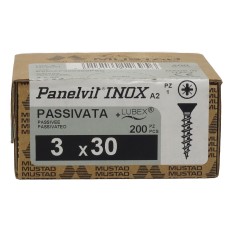Viti acciaio inox A2 testa svasata piana Panel-vit Mustad legno lamiere esterni