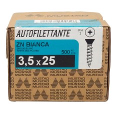 Viti per ferro autofilettanti testa svasata piana Mustad drillex acciaio zincato