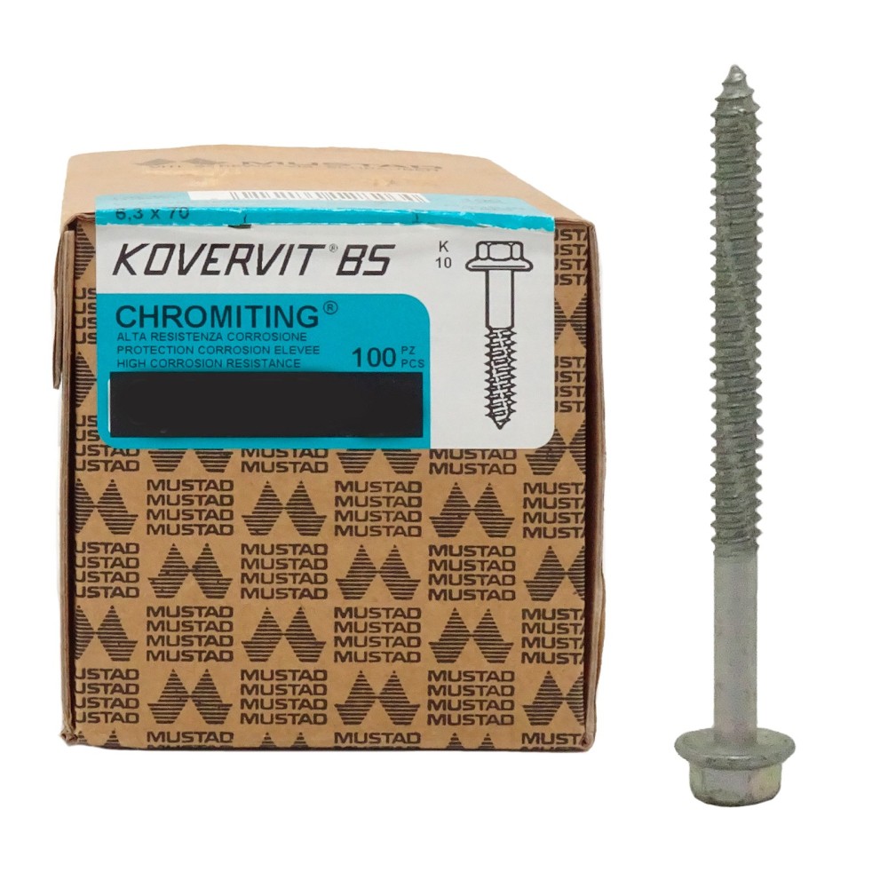 Viti tirafondi autofilettanti per metallo ferro testa esagonale Mustad chiave 10