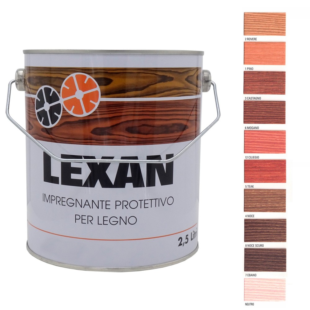 Vernice impregnante legno esterno sintetico solvente 2,5lt Brandini colori