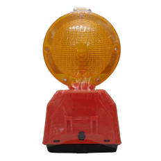 Lampeggiatore cantiere intermittente bifacciale giallo batteria secco 6V notte